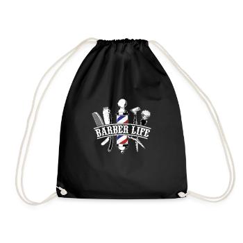 Barber Life Haircutting Beard Barbershop - Drawstring Bag - black - Front