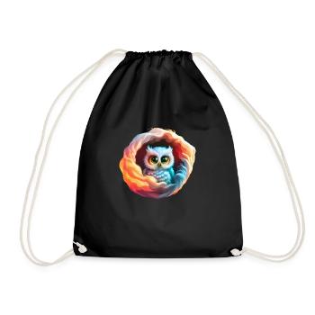 Cute Owl - Drawstring Bag - black - Front