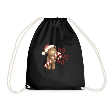 Weihnachtsbär - Turnbeutel - Schwarz - Vorne