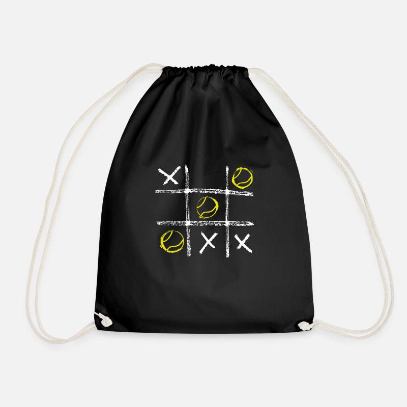 Tennis Tic TacToe - Drawstring Bag - black