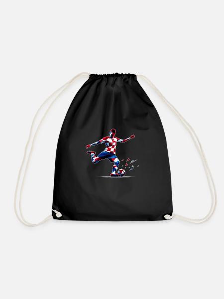 Soccer Croatia - Drawstring Bag - black