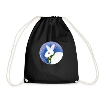 Winter Hase - Turnbeutel - Schwarz - Vorne