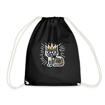 Chat peinture abstraite artwork - Sac de sport léger - noir - Devant