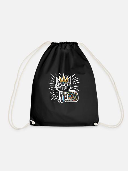 Chat peinture abstraite artwork - Sac de sport léger - noir