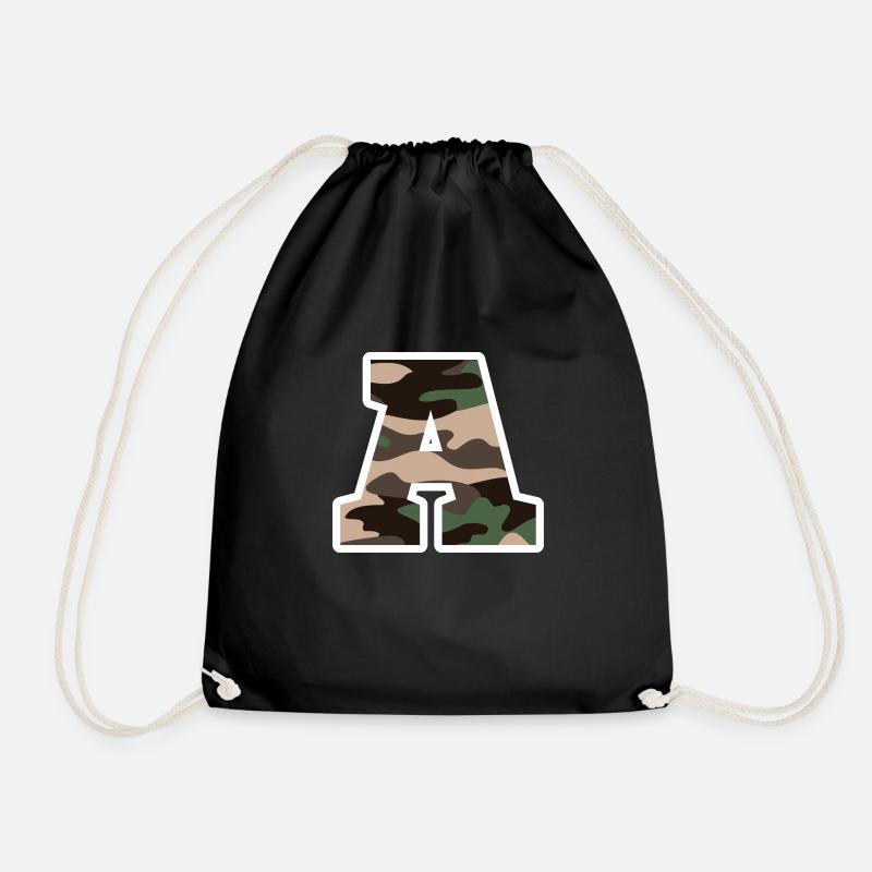 lettre A camouflage militaire-idée cadeau - Sac de sport léger - noir