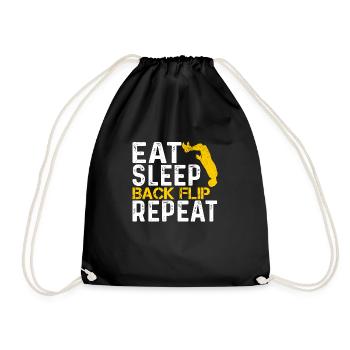 Vintage Eat Sleep Back Flip Répéter, Retour Flip - Turnbeutel - Schwarz - Vorne