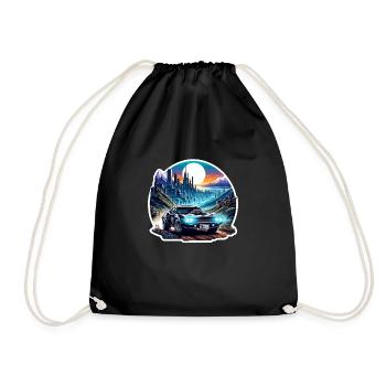 voiture vintage americaine et sportive - Sac de sport léger - noir - Devant