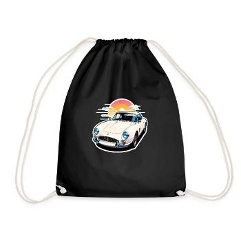 voiture vintage couché de soleil - Sac de sport léger - noir - Devant