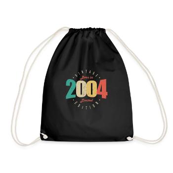 2004 Vintage Retro Geburtstagsgeschenk 2004 - Turnbeutel - Schwarz - Vorne