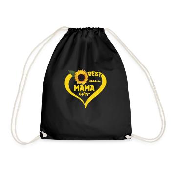 Maman Fête des Mères Chemise Tournesol Coeur Femme - Sac de sport léger - noir - Devant