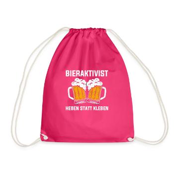BIERAKTIVIST - HEBEN STATT KLEBEN - Turnbeutel - Fuchsia - Vorne
