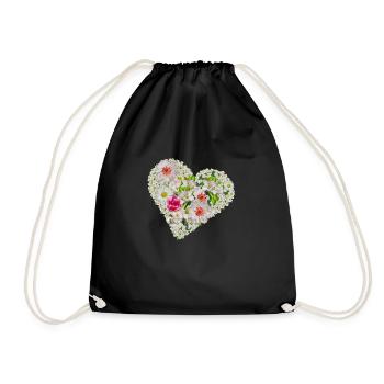 Blossom Heart Floral Chemise Printemps-Été - Sac de sport léger - noir - Devant