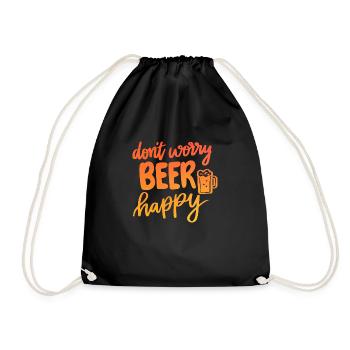 Don't Worry Beer Happy - Turnbeutel - Schwarz - Vorne