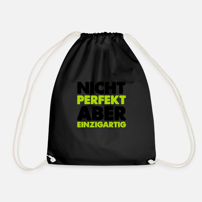 nicht perfekt aber einzigartig - Turnbeutel - Schwarz
