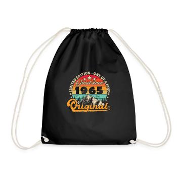 Millésime Né(e) 1965 Cadeau Anniversaire. - Sac de sport léger - noir - Devant