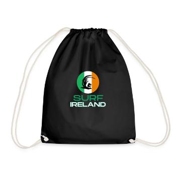 Surf Ireland - Irish Surf design - Drawstring Bag - black - Front
