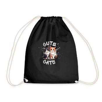 Cute Cats - Turnbeutel - Schwarz - Vorne