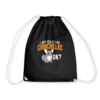 I Just Really Like Chinchillas - Animal Lover - Drawstring Bag - black - Front