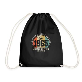 Original Geboren 1965 Authentisches Geschenk 1965 Bursdag - Turnbeutel - Schwarz - Vorne