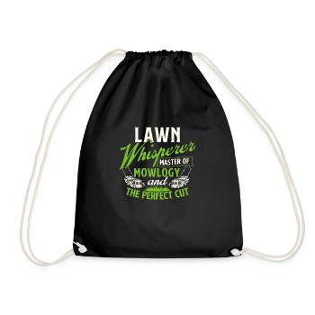 Lawn Whisperer Master of Mowlogy - Gardener - Drawstring Bag - black - Front