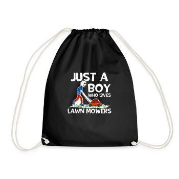 Just A Boy Who Loves Lawn Mowers - Gardener Lawn - Drawstring Bag - black - Front
