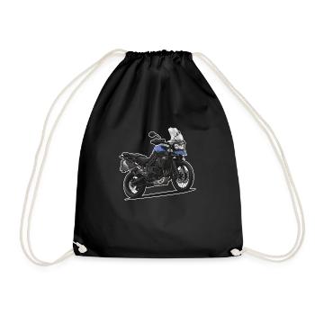 Reiseenduro // Illustration // Motorrad - Turnbeutel - Schwarz - Vorne