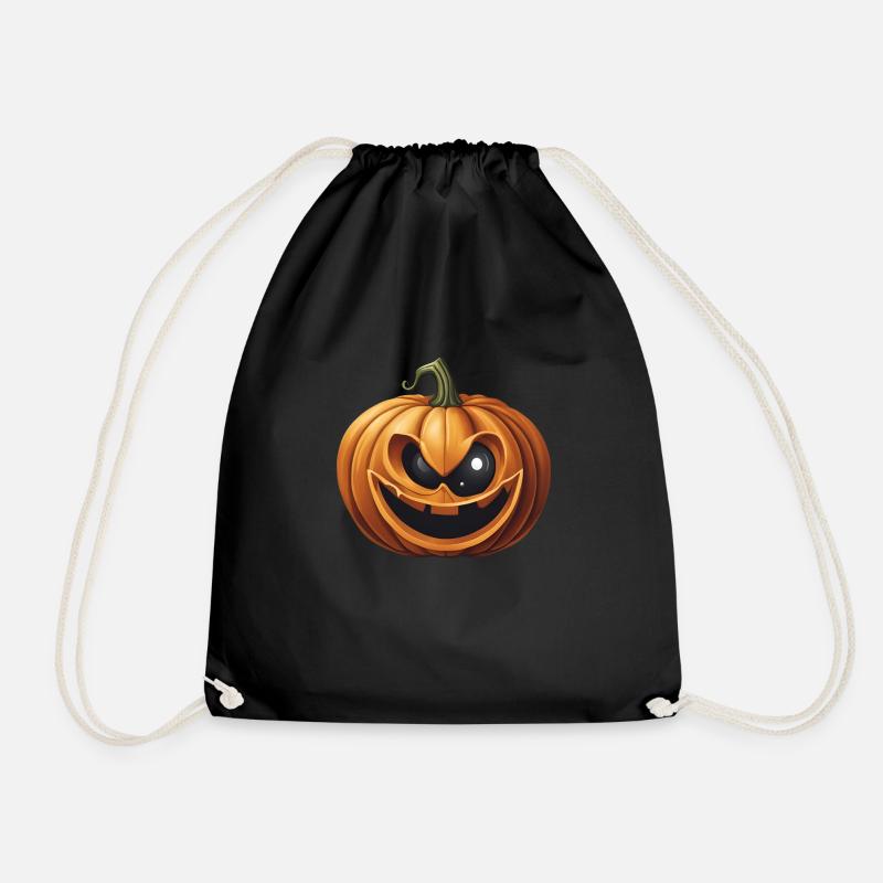 Crazy Halloween Pumpkin - Drawstring Bag - black