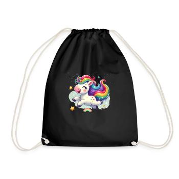Cute Unicorn, Love Kawaii Unicorns - Drawstring Bag - black - Front