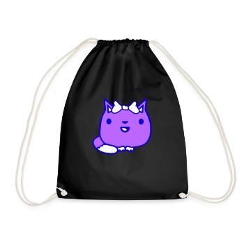 Cute Girl Cat Pretty Bow Woman Female - Drawstring Bag - black - Front