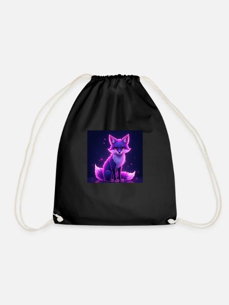 Cottagecore Fox - Drawstring Bag - black