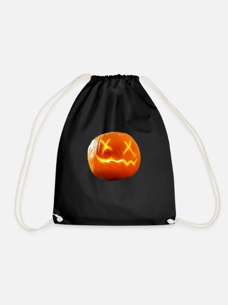 Pumpkin Glow - Drawstring Bag - black