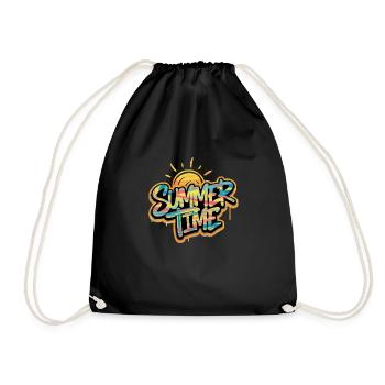Summer Time - Drawstring Bag - black - Front
