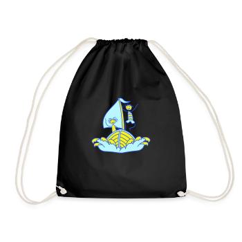 2 enfants Plaisir de la voile Deux frères et sœurs Amis Équipe - Sac de sport léger - noir - Devant