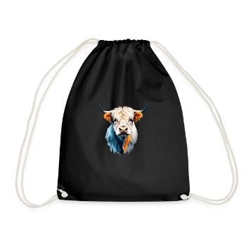Highland vache vector art illustration en couleurs vives - Sac de sport léger - noir - Devant