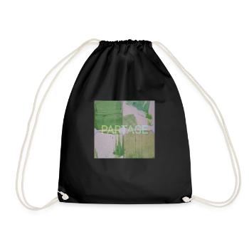 Peinture carrés abstrait vert, partage, image fun - Sac de sport léger - noir - Devant