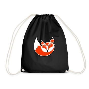 Renard roux Forêt sauvage Animal Cool Logo Icône - Sac de sport léger - noir - Devant