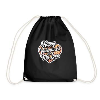 Joyeuse Saint Valentin mon amour cadeau pour elle - Sac de sport léger - noir - Devant