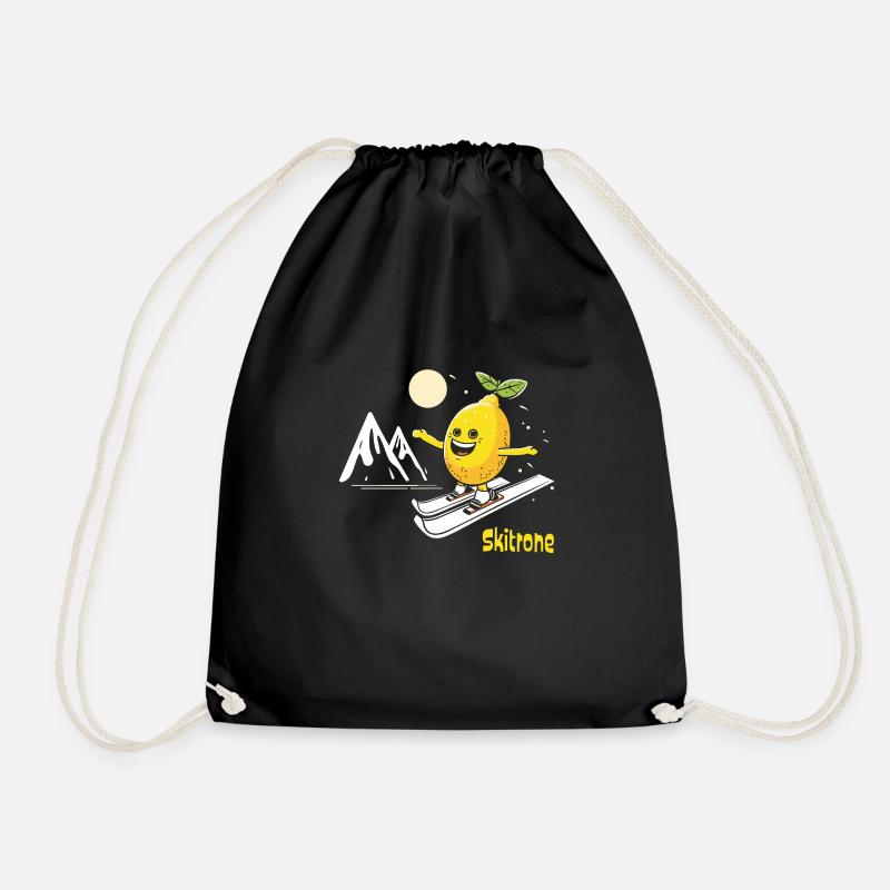 Skitrone - funny gift idea for skiers - Drawstring Bag - black