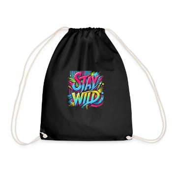 Stay Wild – Colourful Freedom - Drawstring Bag - black - Front