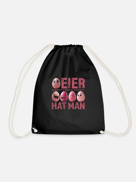 Eier sucht man nicht – Eier hat man – Pink Edition - Turnbeutel - Schwarz