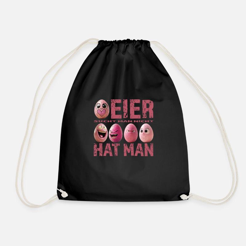 Eier sucht man nicht – Eier hat man – Pink Edition - Turnbeutel - Schwarz
