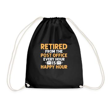 Retired From The Post Office Mailman Postal Worker - Drawstring Bag - black - Front
