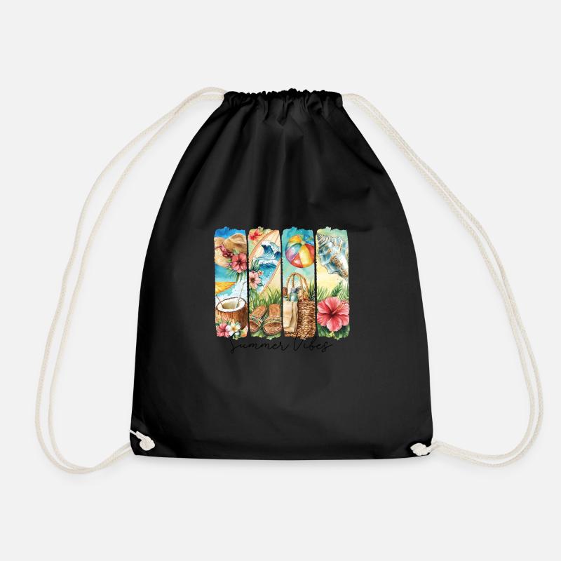 Summer Vibes - Turnbeutel - Schwarz