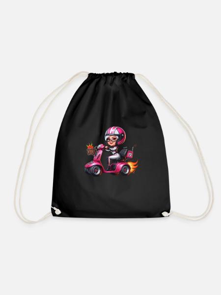Race mobility scooter granny - Drawstring Bag - black