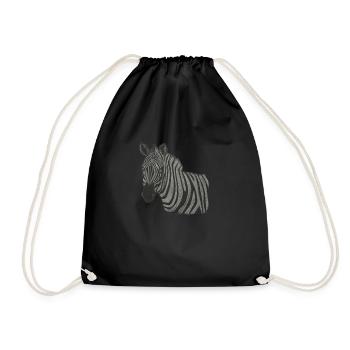 Zebra - Drawstring Bag - black - Front