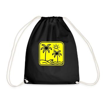 Palm Trees Beach - Drawstring Bag - black - Front