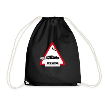 warning highspeed tuning cars / Auto Tuning Design - Drawstring Bag - black - Front