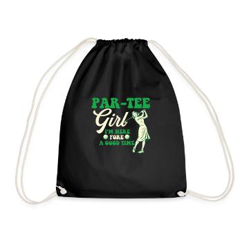 Par-Tee Mädchen Lustig Golfen Party Humor Geschenk - Turnbeutel - Schwarz - Vorne