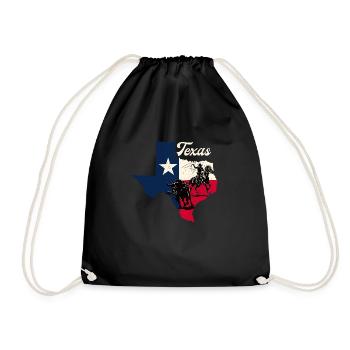 Texas Cowboy – Western Cowpoke Rancher - Drawstring Bag - black - Front