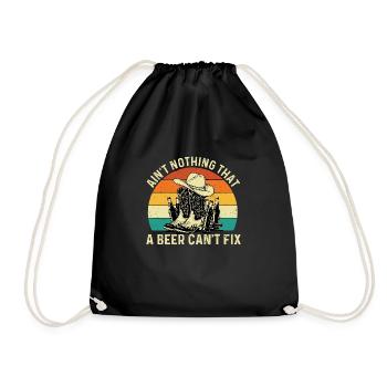 Rien qu’une bière ne puisse réparer – Western Cowpoke - Sac de sport léger - noir - Devant
